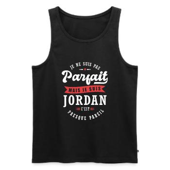 Jordan Parfait Cadeau prenom jordan - Débardeur bio Premium Homme - noir - Devant - Michal (187cm)