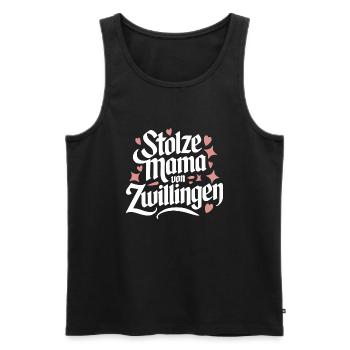 Zwillingsmama Zwillings Mutter Mama von Zwillingen - Männer Premium Bio Tank Top - Schwarz - Vorne - Michal (187cm)