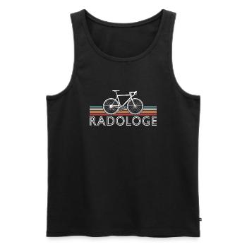 RADOLOGE CYCOLOGIST RADRENNFAHRER RETRO RENNRAD - Männer Premium Bio Tank Top - Schwarz - Vorne - Michal (187cm)