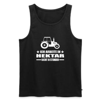 Traktor - Männer Premium Bio Tank Top - Schwarz - Vorne - Michal (187cm)