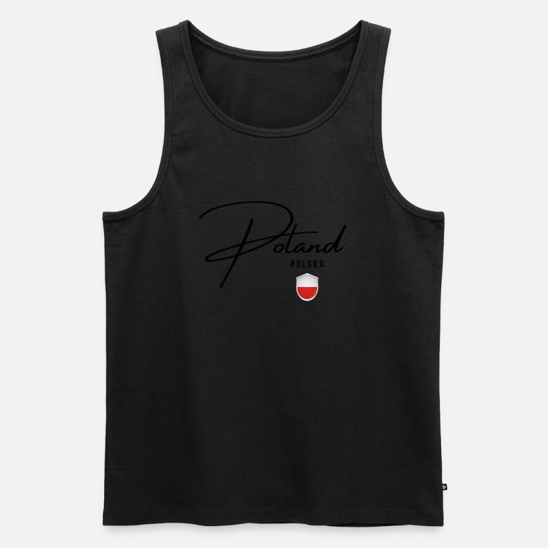 Flagge Polens, Polnischer Stolz - Männer Premium Bio Tank Top - Schwarz