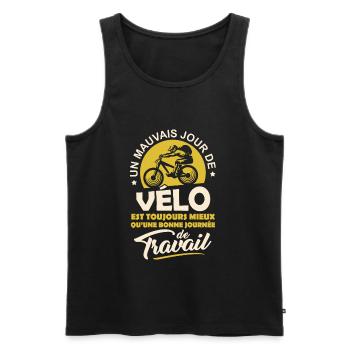 T-shirt pour Cycliste - Mauvais jour de Vélo - Débardeur bio Premium Homme - noir - Devant - Michal (187cm)