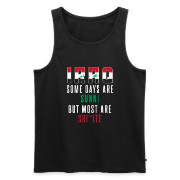 Iraq - Men's Premium Organic Tank Top - black - Front - AI Model Male 178 light (178cm)