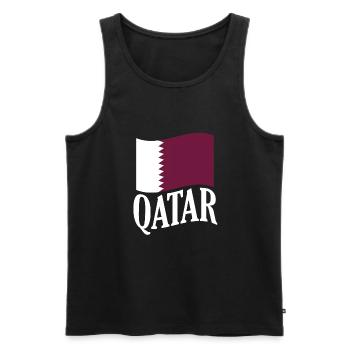 Katar - Männer Premium Bio Tank Top - Schwarz - Vorne - AI Model Male 178 light (178cm)