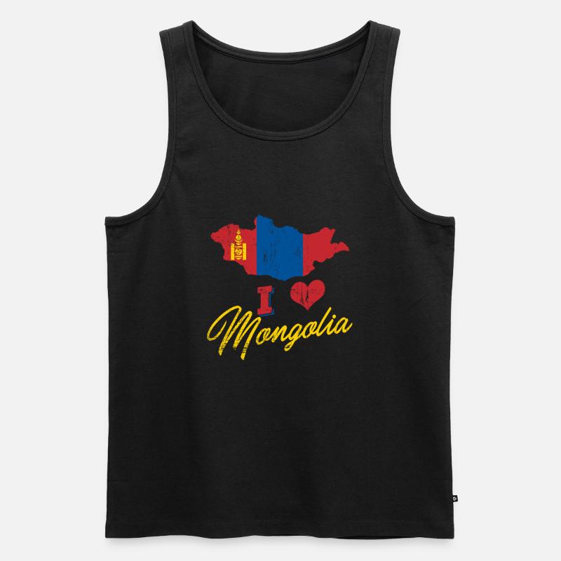 Mongolei - Männer Premium Bio Tank Top - Schwarz