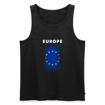 Europe - Débardeur bio Premium Homme - noir - Devant - AI Model Male 178 light (178cm)