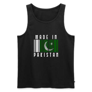Pakistan - Débardeur bio Premium Homme - noir - Devant - AI Model Male 178 light (178cm)