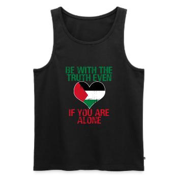 Palestine - Men's Premium Organic Tank Top - black - Front - Michal (187cm)