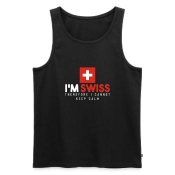 Suisse - Débardeur bio Premium Homme - noir - Devant - Michal (187cm)