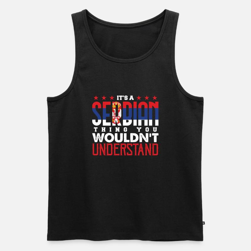 Serbien - Männer Premium Bio Tank Top - Schwarz