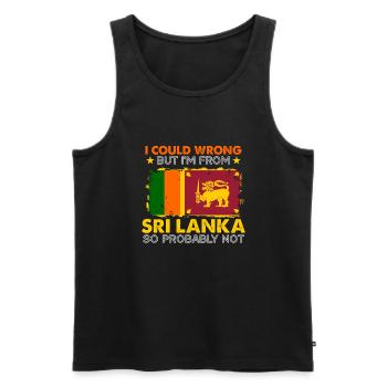 Sri Lanka - Men's Premium Organic Tank Top - black - Front - AI Model Male 178 light (178cm)