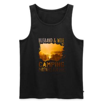 Camping Couple - Débardeur bio Premium Homme - noir - Devant - Michal (187cm)