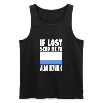 Altai Republic Flagge Spruch - Männer Premium Bio Tank Top - Schwarz - Vorne - Michal (187cm)