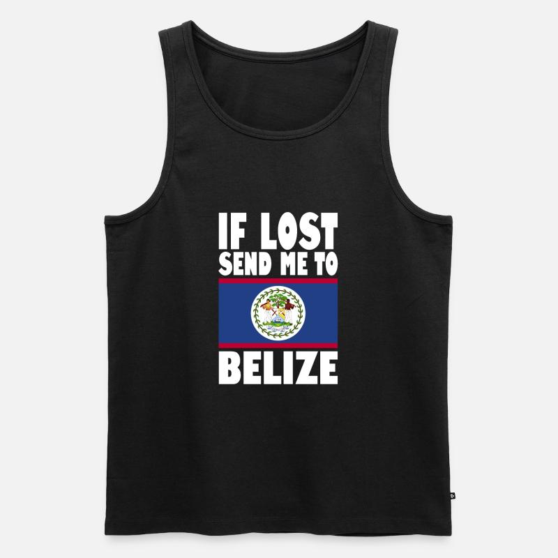 Belize Flagge Spruch - Männer Premium Bio Tank Top - Schwarz