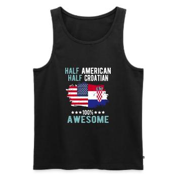 Half American Half Croat - Men's Premium Organic Tank Top - black - Front - Michal (187cm)