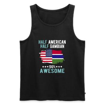 Half American Half Gambian - Men's Premium Organic Tank Top - black - Front - AI Model Male 178 light (178cm)