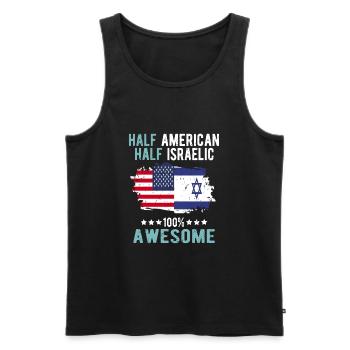 Halb Amerikaner Halb Isreali - Männer Premium Bio Tank Top - Schwarz - Vorne - AI Model Male 178 light (178cm)