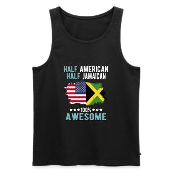 Half American Half Jamaican - Men's Premium Organic Tank Top - black - Front - Michal (187cm)