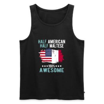 Halb Amerikaner Halb Mateser - Männer Premium Bio Tank Top - Schwarz - Vorne - AI Model Male 178 light (178cm)