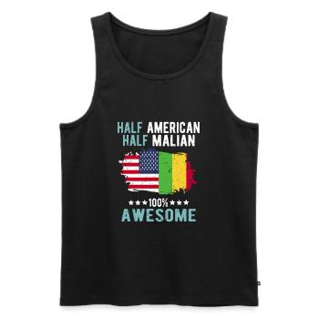 Halb Amerikaner Halb Malier - Männer Premium Bio Tank Top - Schwarz - Vorne - AI Model Male 178 light (178cm)