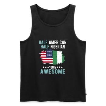 Halb Amerikaner Halb Nigerianer - Männer Premium Bio Tank Top - Schwarz - Vorne - AI Model Male 178 light (178cm)