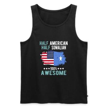 Halb Amerikaner Halb Somalier - Männer Premium Bio Tank Top - Schwarz - Vorne - AI Model Male 178 light (178cm)