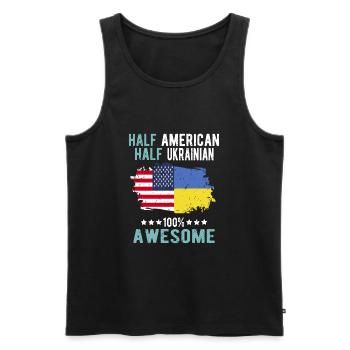 Halb Amerikaner Halb Ukrainer - Männer Premium Bio Tank Top - Schwarz - Vorne - Michal (187cm)