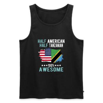 Half American Half Tanzanian - Men's Premium Organic Tank Top - black - Front - AI Model Male 178 light (178cm)