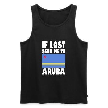 Drapeau d’Aruba - Débardeur bio Premium Homme - noir - Devant - AI Model Male 178 light (178cm)
