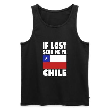 Chile Flag Saying - Men's Premium Organic Tank Top - black - Front - AI Model Male 178 light (178cm)