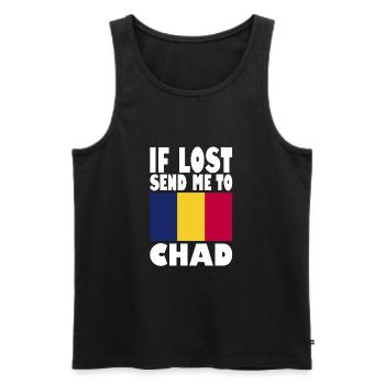 Chad Flag Saying - Men's Premium Organic Tank Top - black - Front - AI Model Male 178 light (178cm)