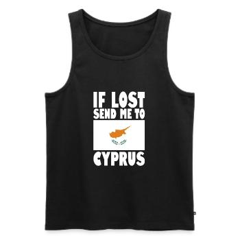 Zypern Flagge Spruch - Männer Premium Bio Tank Top - Schwarz - Vorne - AI Model Male 178 light (178cm)