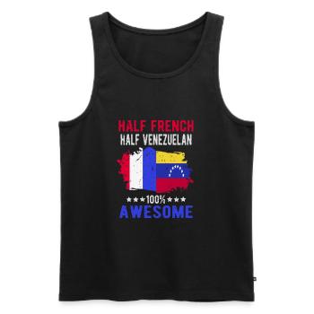 Half French Half Venezuelan - Men's Premium Organic Tank Top - black - Front - AI Model Male 178 light (178cm)