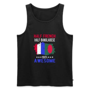 Half French Half Bangladeshi - Men's Premium Organic Tank Top - black - Front - AI Model Male 178 light (178cm)