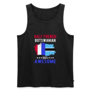 Moitié Français moitié Batswana - Débardeur bio Premium Homme - noir - Devant - Michal (187cm)