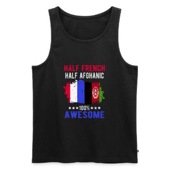 Half French Half Afghan - Men's Premium Organic Tank Top - black - Front - AI Model Male 178 light (178cm)