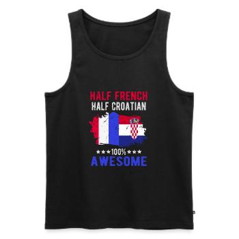 Moitié Français moitié croate - Débardeur bio Premium Homme - noir - Devant - Michal (187cm)