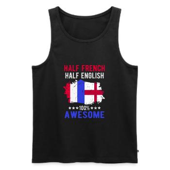 Moitié Français moitié anglais - Débardeur bio Premium Homme - noir - Devant - Michal (187cm)
