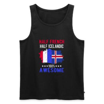 Moitié Français moitié islandais - Débardeur bio Premium Homme - noir - Devant - Michal (187cm)