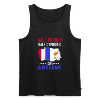 Halb Franzose Halb Zyprer - Männer Premium Bio Tank Top - Schwarz - Vorne - AI Model Male 178 light (178cm)
