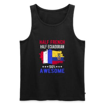 Moitié Français moitié équatorien - Débardeur bio Premium Homme - noir - Devant - Michal (187cm)