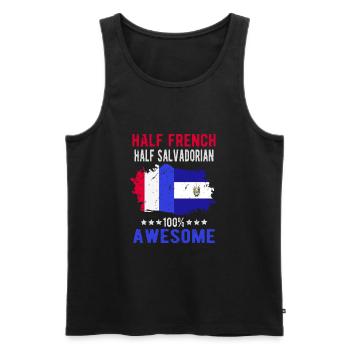Moitié Français moitié salvadorien - Débardeur bio Premium Homme - noir - Devant - Michal (187cm)
