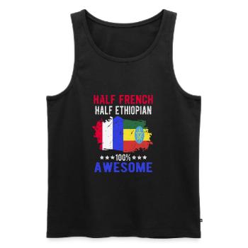 Moitié Français moitié éthiopien - Débardeur bio Premium Homme - noir - Devant - Michal (187cm)