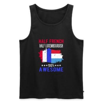 Moitié Français moitié Luxembourgeois - Débardeur bio Premium Homme - noir - Devant - Michal (187cm)