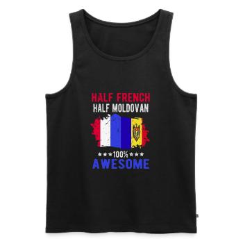 Moitié Français moitié moldave - Débardeur bio Premium Homme - noir - Devant - Michal (187cm)
