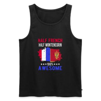 Half French Half Montenegrin - Men's Premium Organic Tank Top - black - Front - AI Model Male 178 light (178cm)