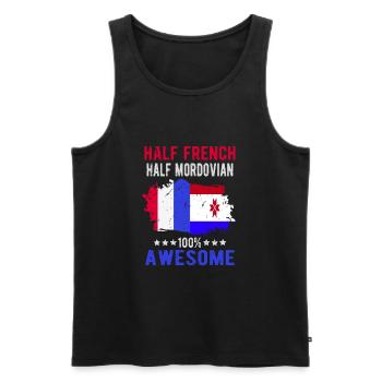 Halb Franzose Halb Mordwinen - Männer Premium Bio Tank Top - Schwarz - Vorne - AI Model Male 178 light (178cm)