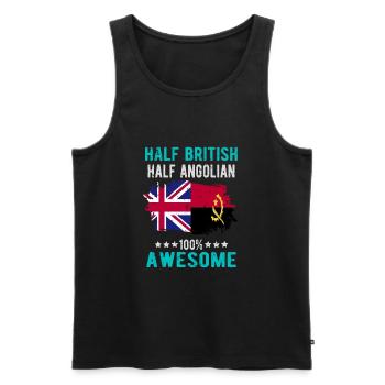 Half British Half Angolier - Men's Premium Organic Tank Top - black - Front - AI Model Male 178 light (178cm)