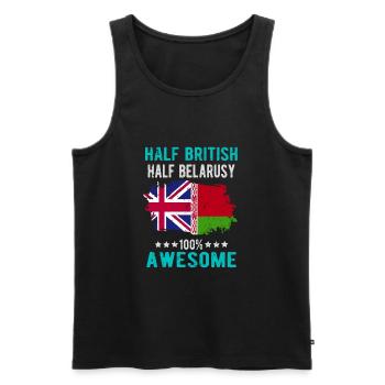 Moitié britannique moitié biélorusse - Débardeur bio Premium Homme - noir - Devant - Michal (187cm)