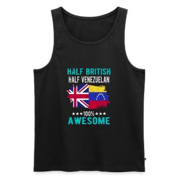 Half British Half Venezuelan - Men's Premium Organic Tank Top - black - Front - AI Model Male 178 light (178cm)